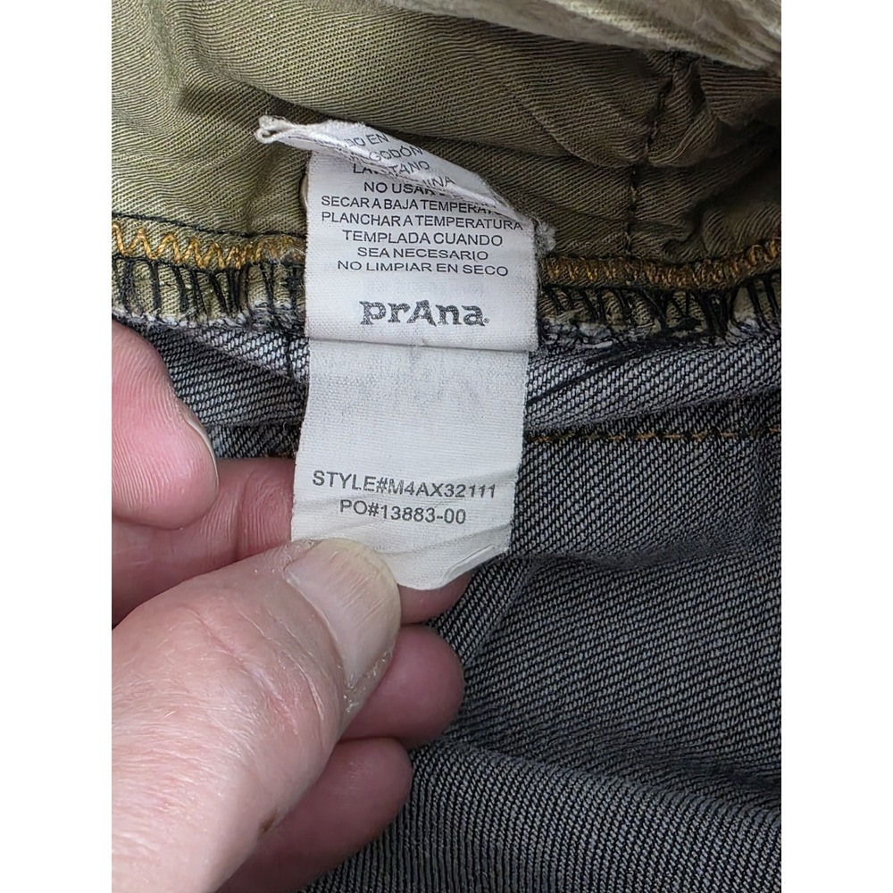 Prana Jeans Mens 34x32 Gray Bridger Straight Leg Washed Organic Cotton Outdoors - Picture 12 of 12